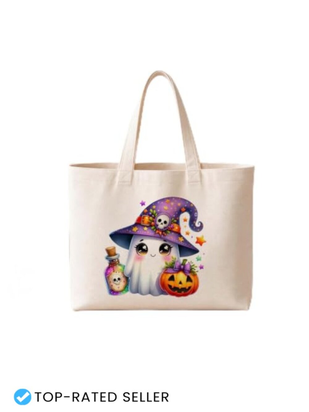 Halloween Tote Canvas Bag Reusable Grocery Shopping Party Gift
